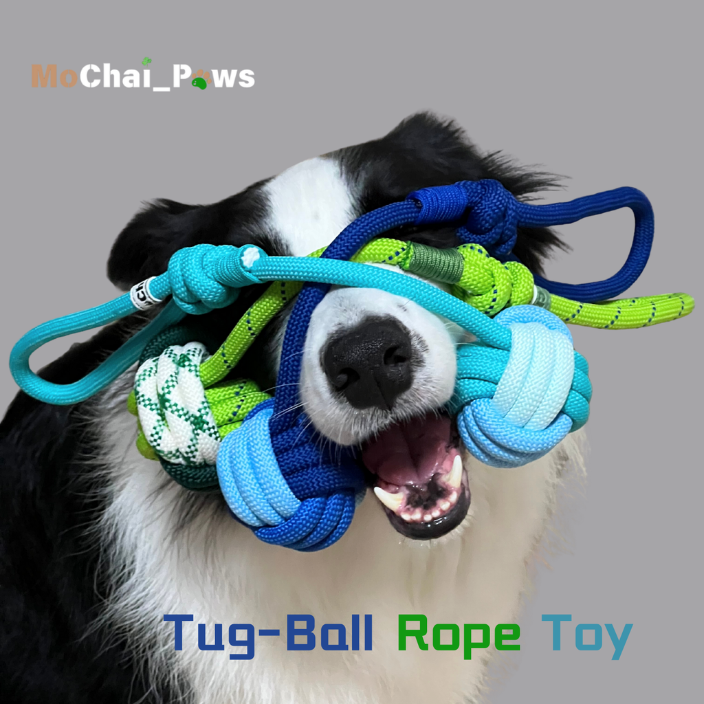 handmade rope dog toy tug ball cotton – MoChaiPaws