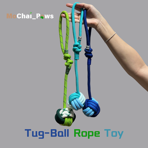 handmade rope dog toy tug ball cotton – MoChaiPaws
