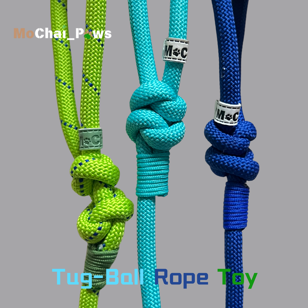handmade rope dog toy tug ball cotton – MoChaiPaws