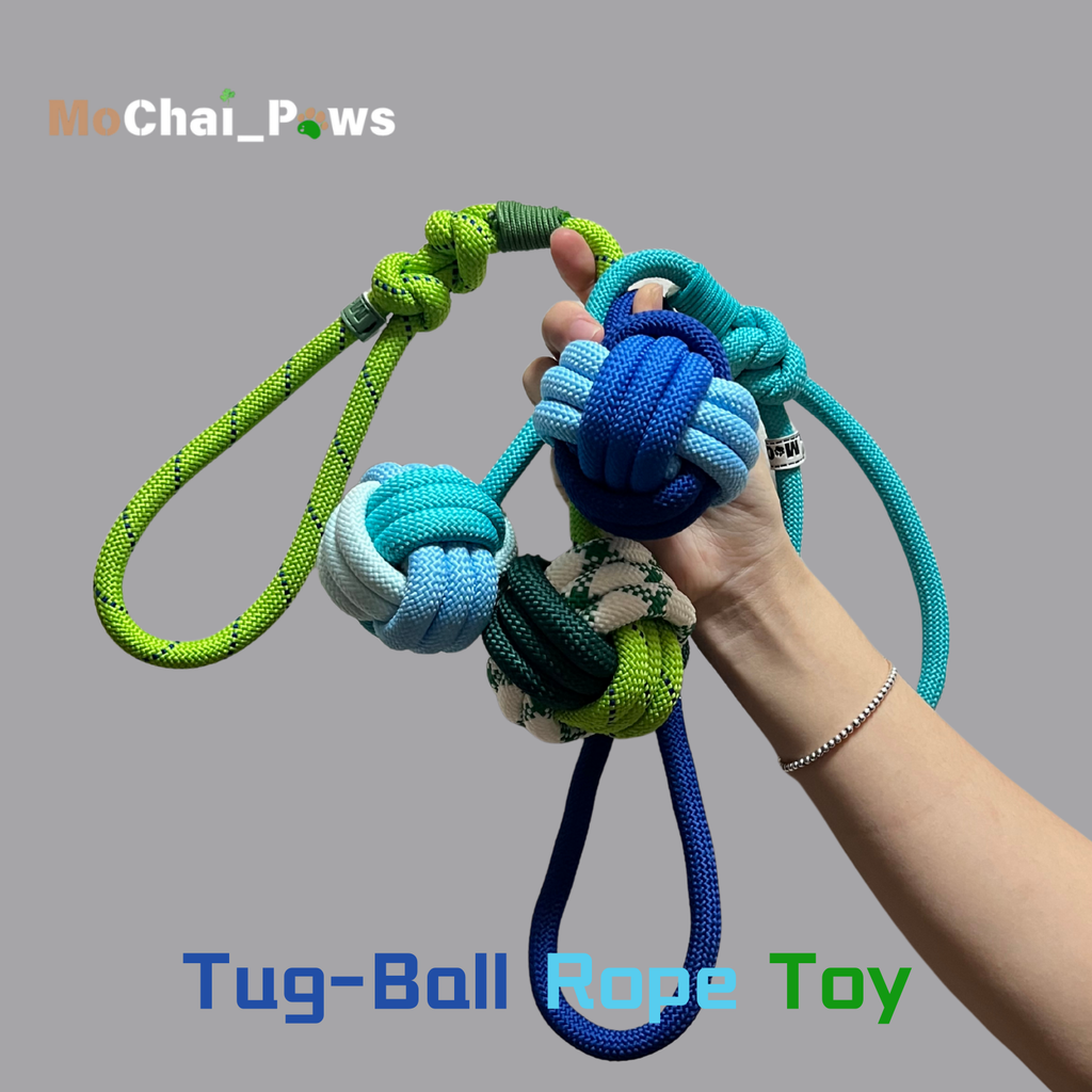 handmade rope dog toy tug ball cotton – MoChaiPaws