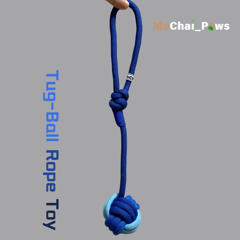 handmade rope dog toy tug ball cotton – MoChaiPaws