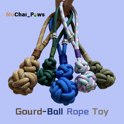 handmade rope dog toy gourd ball cotton – MoChaiPaws